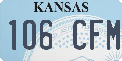 KS license plate 106CFM