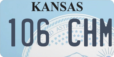 KS license plate 106CHM