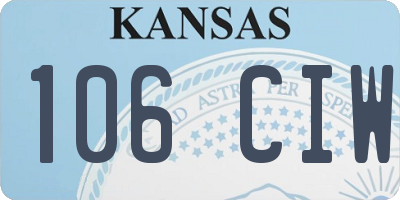 KS license plate 106CIW