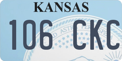 KS license plate 106CKC