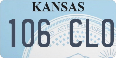 KS license plate 106CLO