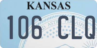 KS license plate 106CLQ