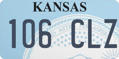 KS license plate 106CLZ