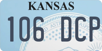 KS license plate 106DCP
