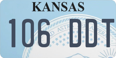 KS license plate 106DDT
