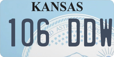 KS license plate 106DDW