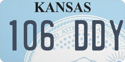 KS license plate 106DDY