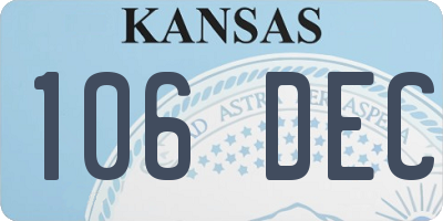 KS license plate 106DEC
