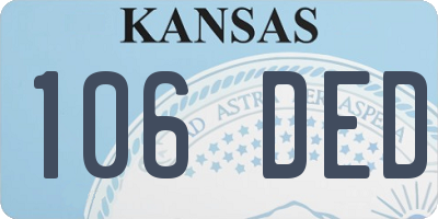 KS license plate 106DED
