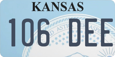 KS license plate 106DEE