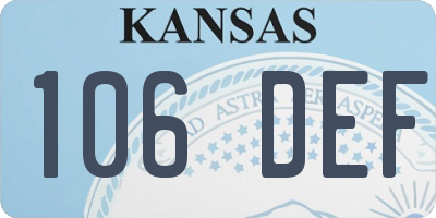 KS license plate 106DEF