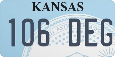 KS license plate 106DEG