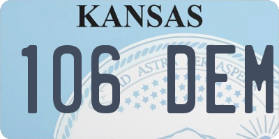 KS license plate 106DEM