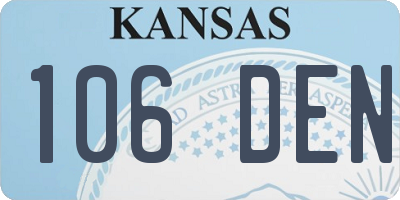 KS license plate 106DEN