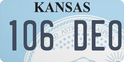 KS license plate 106DEO