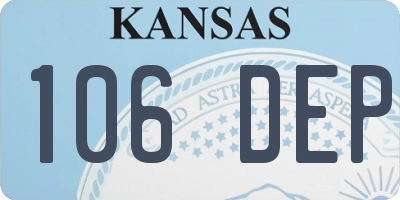 KS license plate 106DEP