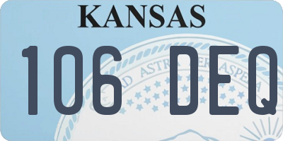KS license plate 106DEQ