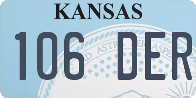 KS license plate 106DER