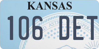 KS license plate 106DET
