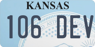 KS license plate 106DEV