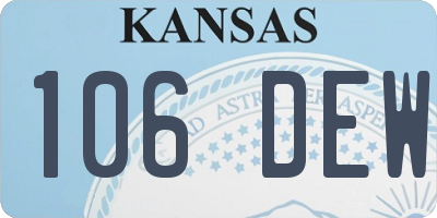 KS license plate 106DEW