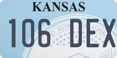 KS license plate 106DEX