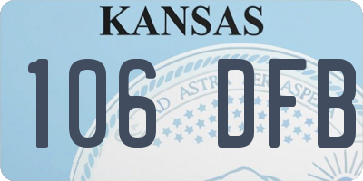 KS license plate 106DFB