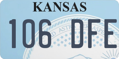 KS license plate 106DFE