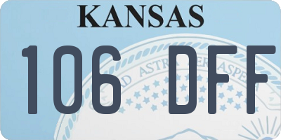 KS license plate 106DFF
