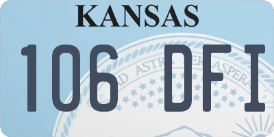 KS license plate 106DFI