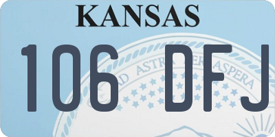 KS license plate 106DFJ