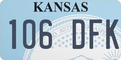 KS license plate 106DFK