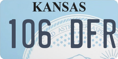 KS license plate 106DFR