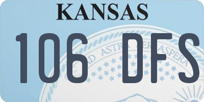KS license plate 106DFS