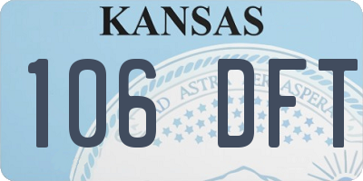 KS license plate 106DFT