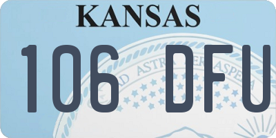 KS license plate 106DFU