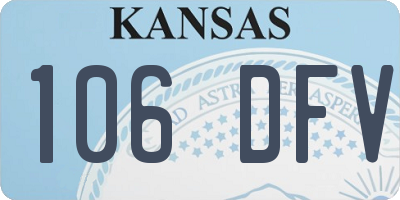 KS license plate 106DFV