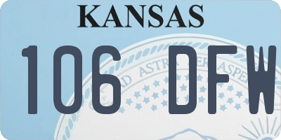 KS license plate 106DFW