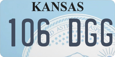 KS license plate 106DGG