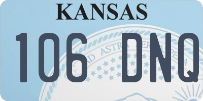 KS license plate 106DNQ