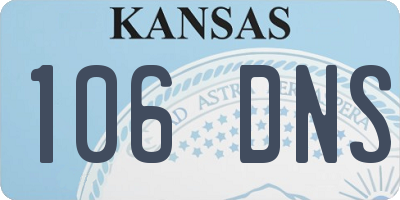 KS license plate 106DNS