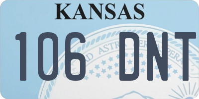 KS license plate 106DNT