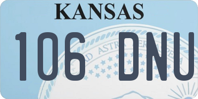 KS license plate 106DNU