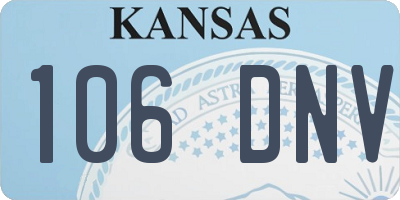 KS license plate 106DNV
