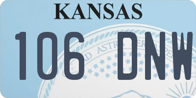 KS license plate 106DNW