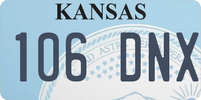 KS license plate 106DNX