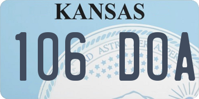KS license plate 106DOA