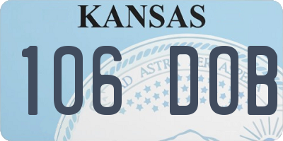 KS license plate 106DOB