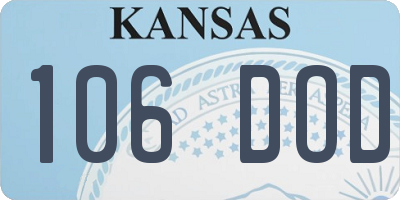 KS license plate 106DOD