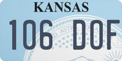 KS license plate 106DOF
